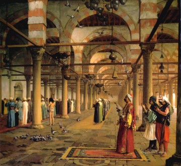  Cairo Painting - Public Prayer in the Mosque of Amr Cairo Arab Jean Leon Gerome